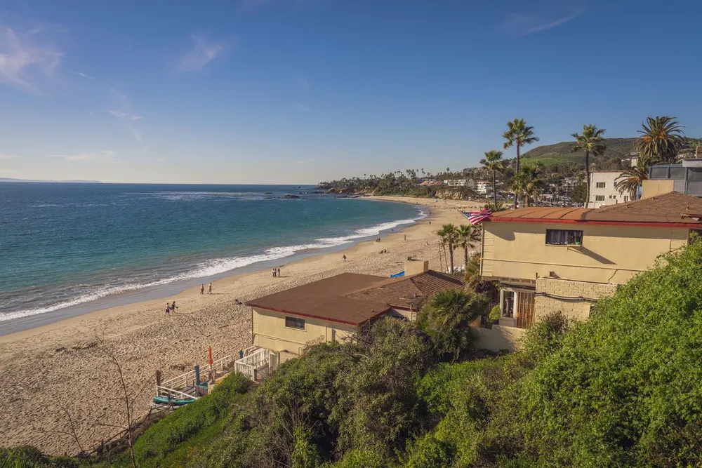 Laguna Beach on the Orange County coast, with houses above the sand